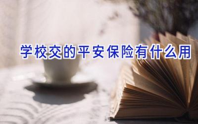 学校交的平安保险有什么用插图