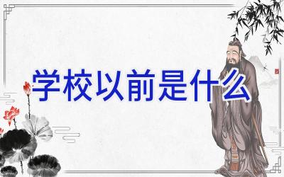 学校以前是什么插图