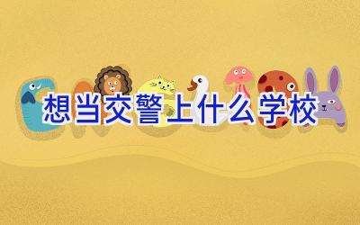 想当交警上什么学校插图