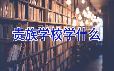 贵族学校学什么插图
