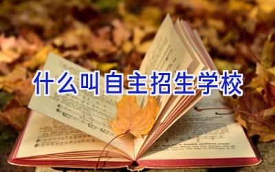 什么叫自主招生学校插图