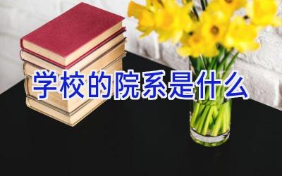 学校的院系是什么插图
