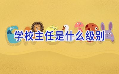 学校主任是什么级别插图
