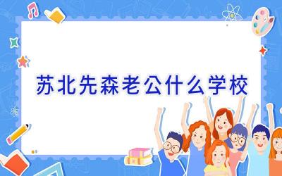 苏北先森老公什么学校插图