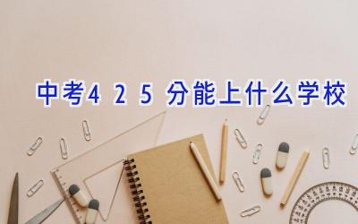 中考425分能上什么学校插图