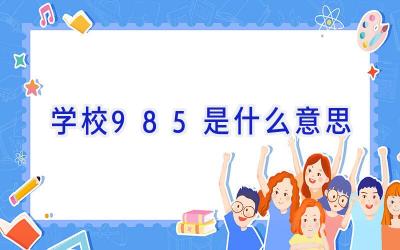 学校985是什么意思插图