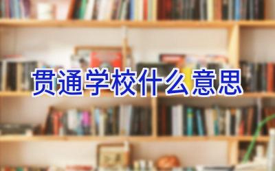 贯通学校什么意思插图