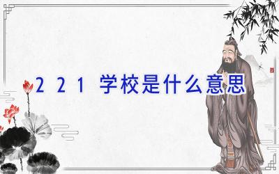 221学校是什么意思插图