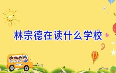 林宗德在读什么学校插图