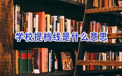 学校提档线是什么意思插图
