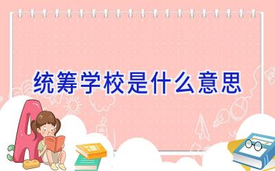 统筹学校是什么意思插图