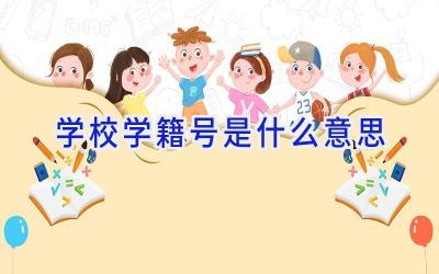 学校学籍号是什么意思插图