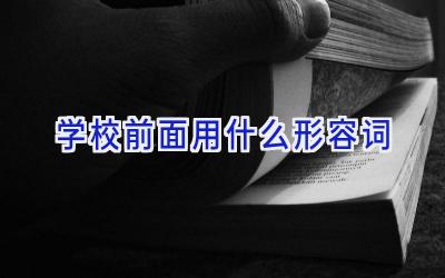 学校前面用什么形容词插图