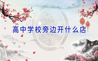 高中学校旁边开什么店插图