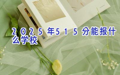 2025年515分能报什么学校插图
