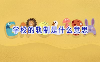 学校的轨制是什么意思插图