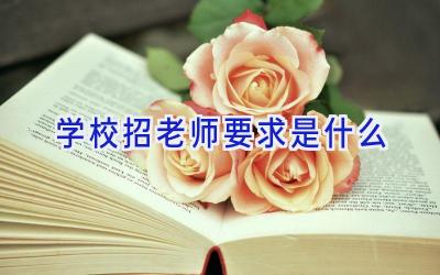学校招老师要求是什么插图